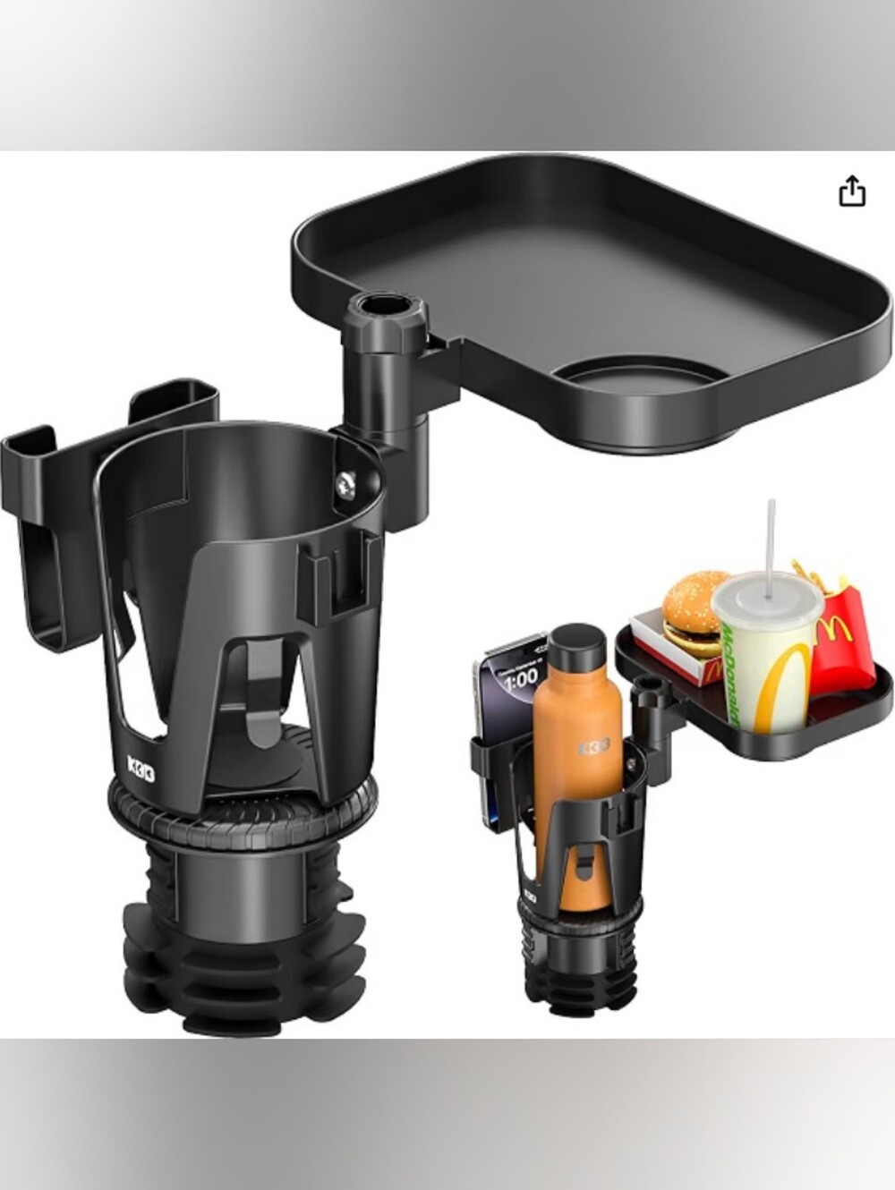 BNIB - KDD Car Cup Phone Mount Holder with Rotating Food Tray